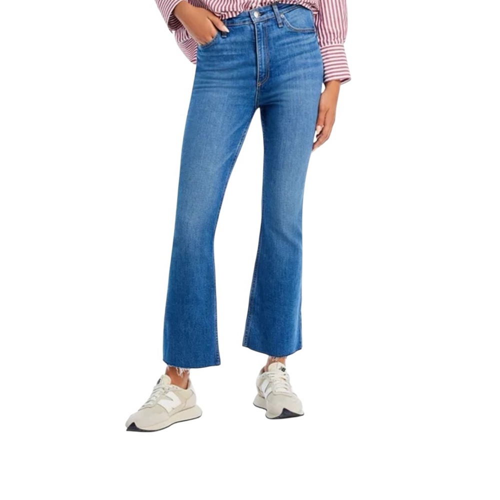 New Rag & Bone Casey High Rise Ankle Flare Blue Jeans, Size 24